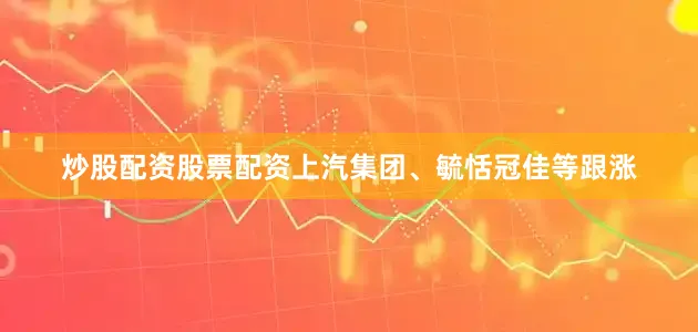 炒股配资股票配资上汽集团、毓恬冠佳等跟涨