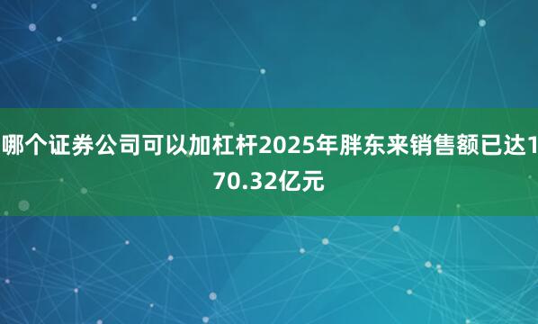 哪个证券公司可以加杠杆2025年胖东来销售额已达170.32亿元