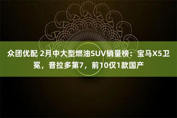 众团优配 2月中大型燃油SUV销量榜：宝马X5卫冕，普拉多第7，前10仅1款国产
